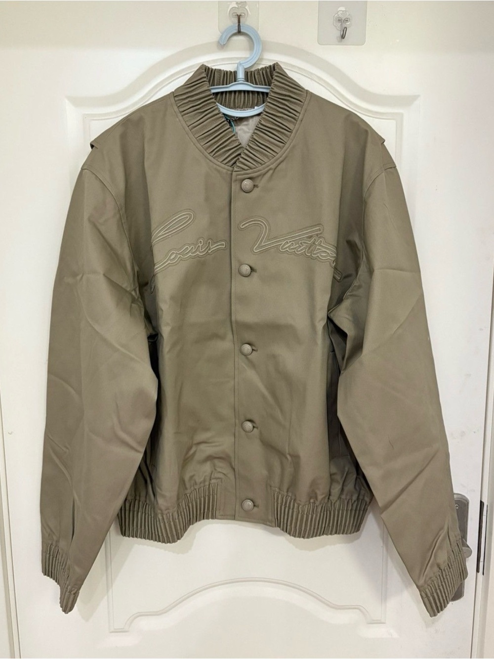 Authentic Louis Vuitton Khaki Bomber Jacket - Men's Lightweight Coat